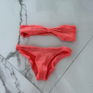 🧡 Hunza G Two-Piece Swimsuit – Neon Orange